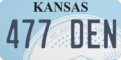 KS license plate 477DEN