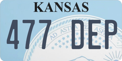 KS license plate 477DEP