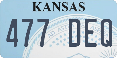 KS license plate 477DEQ