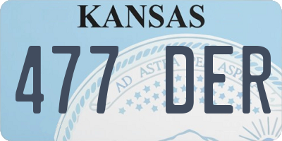 KS license plate 477DER