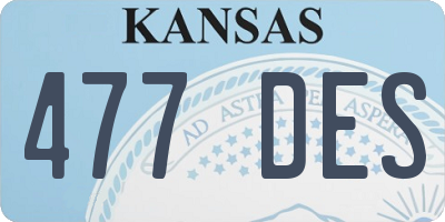 KS license plate 477DES