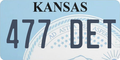 KS license plate 477DET