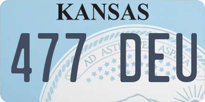 KS license plate 477DEU