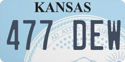 KS license plate 477DEW