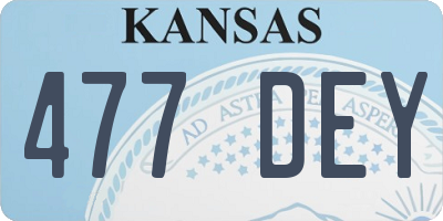 KS license plate 477DEY