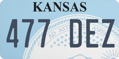 KS license plate 477DEZ