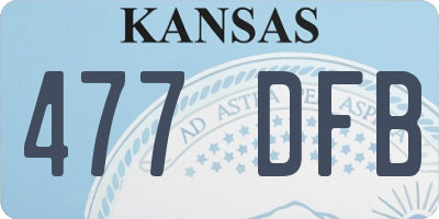 KS license plate 477DFB
