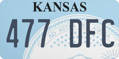 KS license plate 477DFC