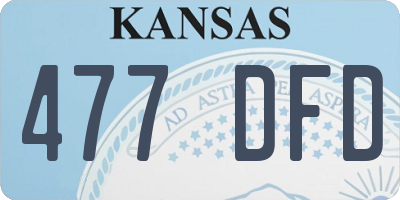 KS license plate 477DFD