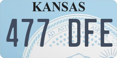 KS license plate 477DFE