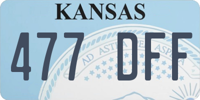 KS license plate 477DFF