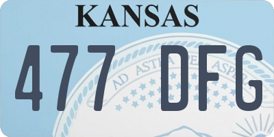 KS license plate 477DFG