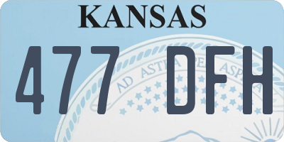 KS license plate 477DFH