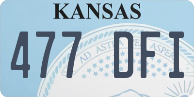 KS license plate 477DFI