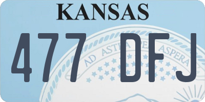 KS license plate 477DFJ