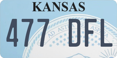 KS license plate 477DFL