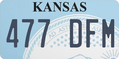 KS license plate 477DFM