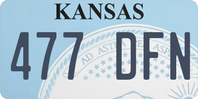 KS license plate 477DFN