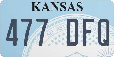 KS license plate 477DFQ