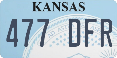 KS license plate 477DFR
