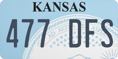 KS license plate 477DFS