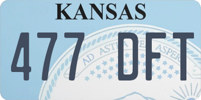 KS license plate 477DFT