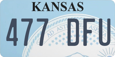 KS license plate 477DFU