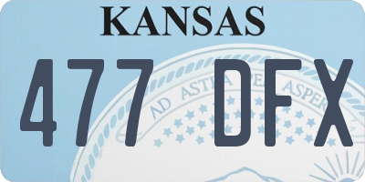 KS license plate 477DFX