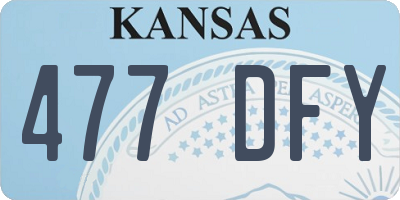 KS license plate 477DFY