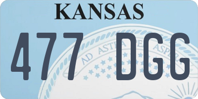 KS license plate 477DGG