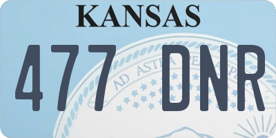 KS license plate 477DNR