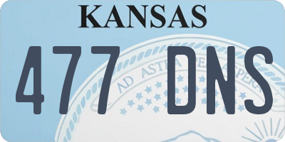 KS license plate 477DNS