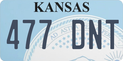 KS license plate 477DNT
