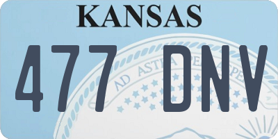 KS license plate 477DNV