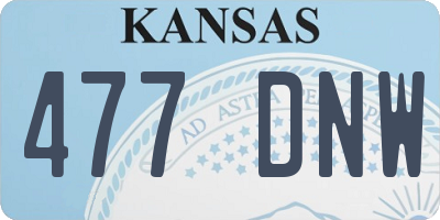 KS license plate 477DNW