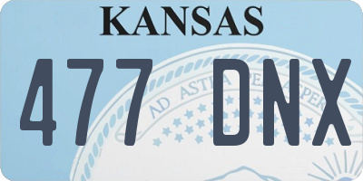 KS license plate 477DNX