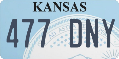 KS license plate 477DNY