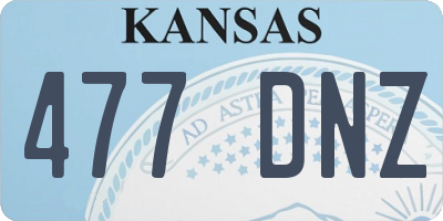 KS license plate 477DNZ