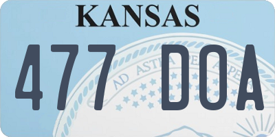 KS license plate 477DOA
