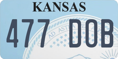 KS license plate 477DOB