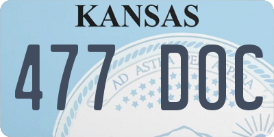KS license plate 477DOC