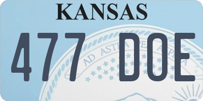 KS license plate 477DOE