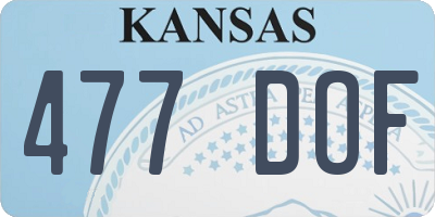 KS license plate 477DOF
