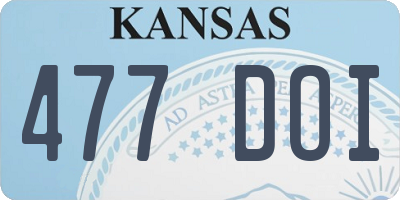 KS license plate 477DOI
