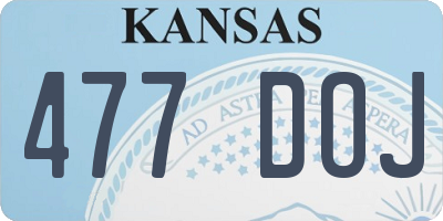 KS license plate 477DOJ
