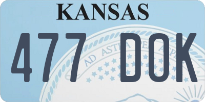 KS license plate 477DOK