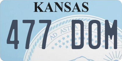 KS license plate 477DOM