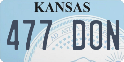 KS license plate 477DON