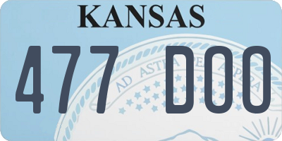 KS license plate 477DOO