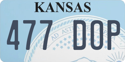 KS license plate 477DOP